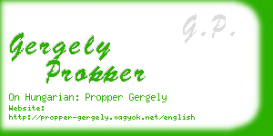 gergely propper business card